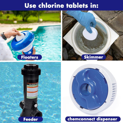 Chlorine Tablets 3" Pool Chemicals, For Swimming Pool and Hot Tub&Spa - Hxeternal